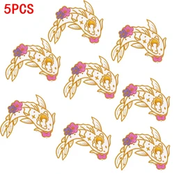 Parches termoadhesivos bordados kawaii gato floral, cereza y koi