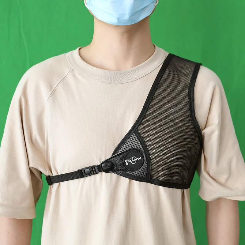 AME Protector de pecho cuero PU ajustable transpirable arco recurvo - imagen 4