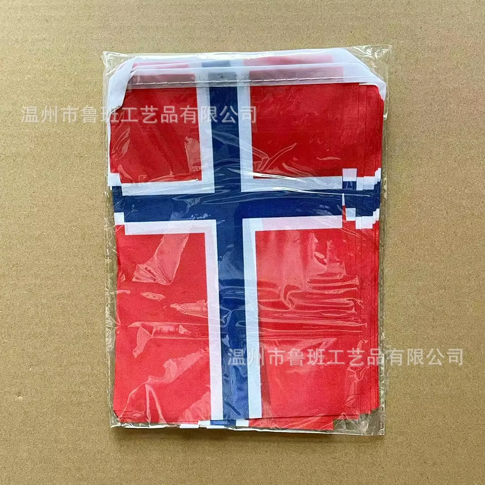 Banderines SKY FLAG Noruega en hilo – banderas para fiesta y festival - imagen 4