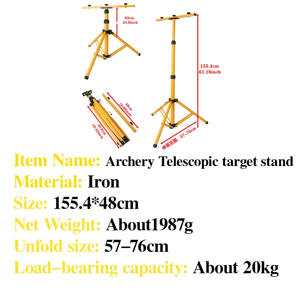 Soporte para objetivo de tiro con arco triangular retráctil de hierro - imagen 4