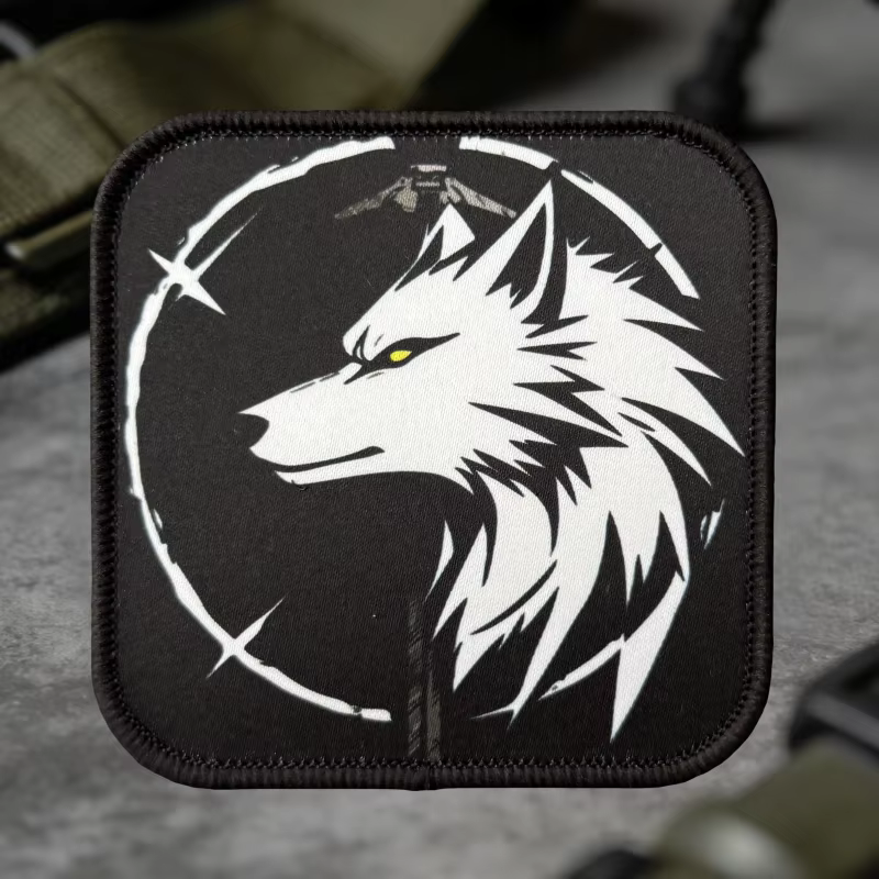 Parche táctico lobo sombreado gancho y bucle para mochila militar - imagen 5