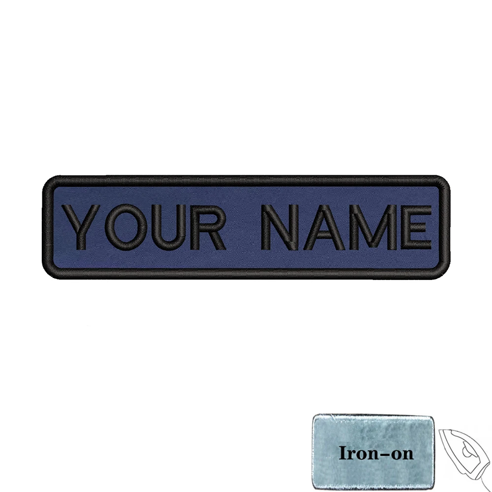 Parche bordado personalizado con nombre - insignia rayas azul marino - imagen 5