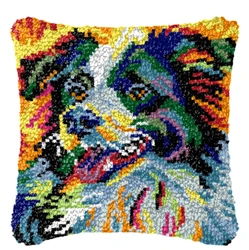 Kit de bordado Smyrna para almohadas con animales en ganchillo