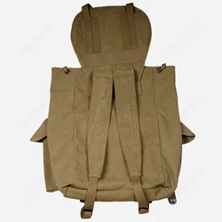 Mochila táctica M14 lona estilo Segunda Guerra Mundial kaki retro