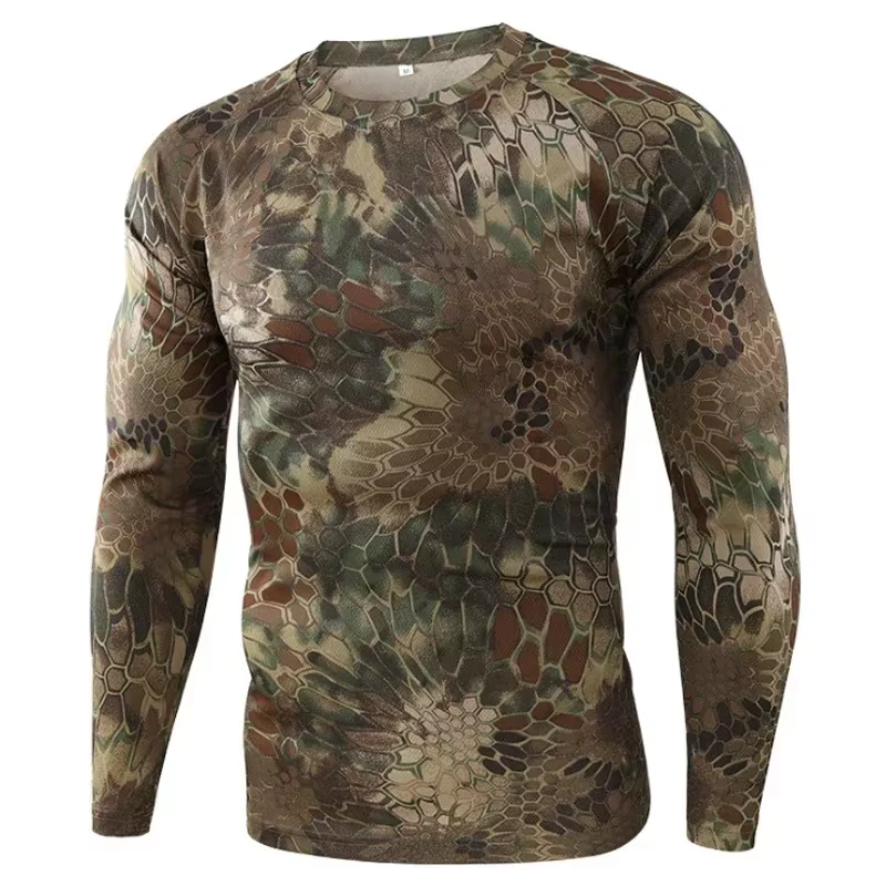 Camiseta táctica manga larga camuflaje bosque – Caza y outdoor