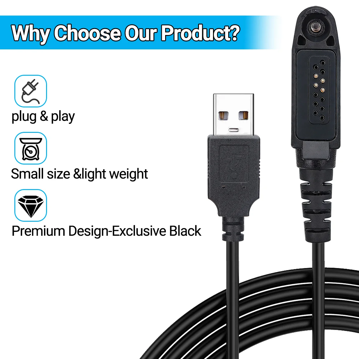 Cable USB programación ABBREE AR-880 para radio DMR - imagen 2