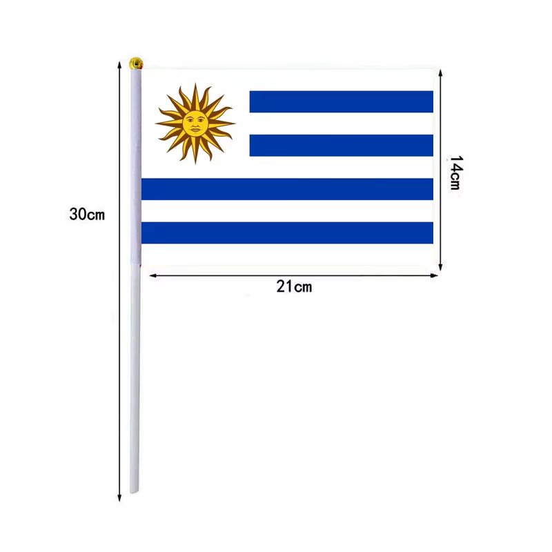 Bandera de Uruguay ondulada a mano para exterior