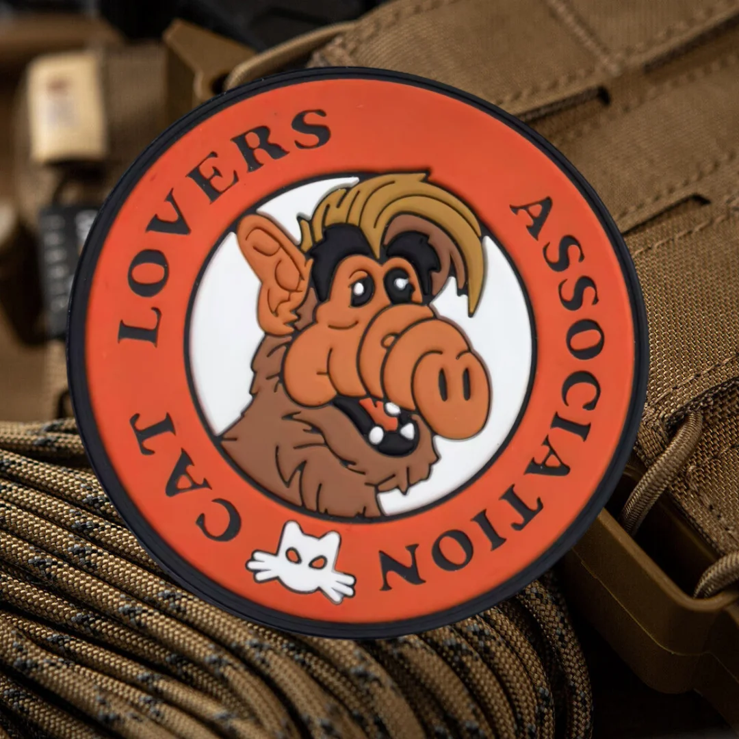Parche táctico gato PVC – insignia moral con velcro para mochila - imagen 5