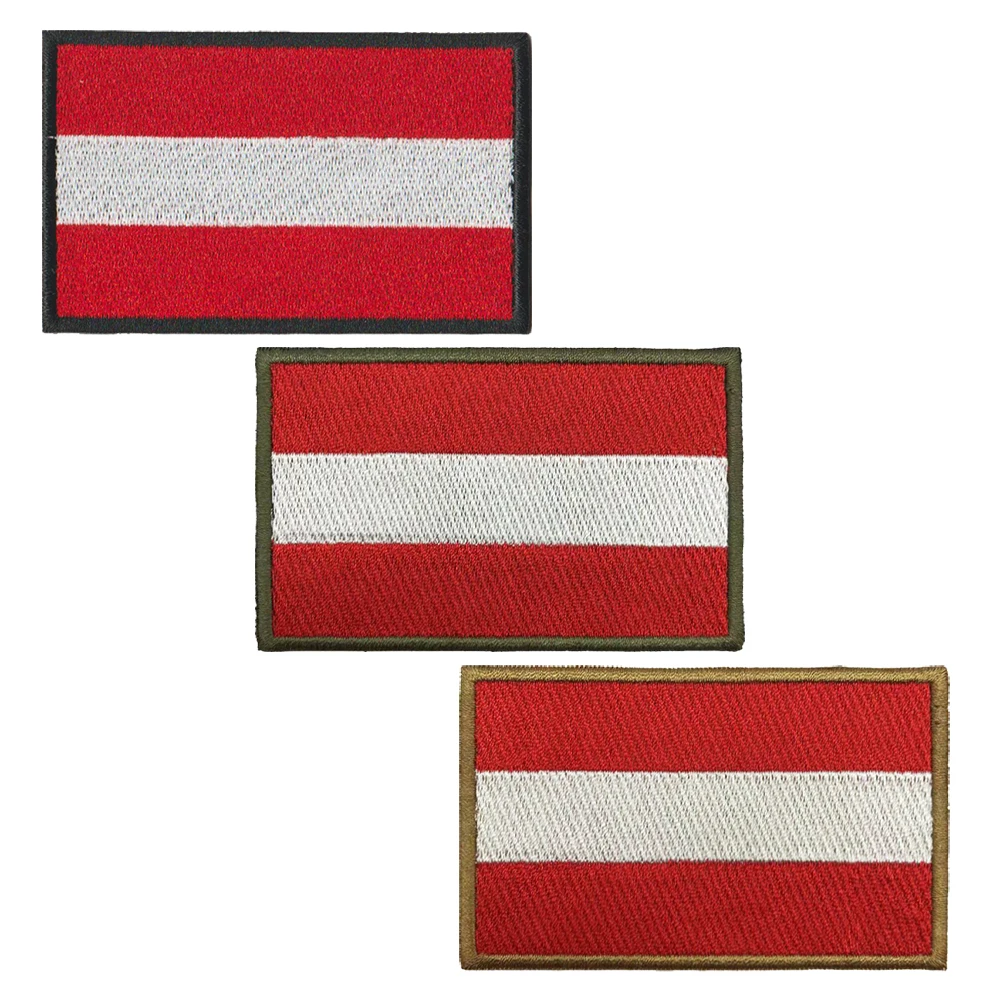 Parche bordado bandera austriaca – Militar con velcro termoadhesivo