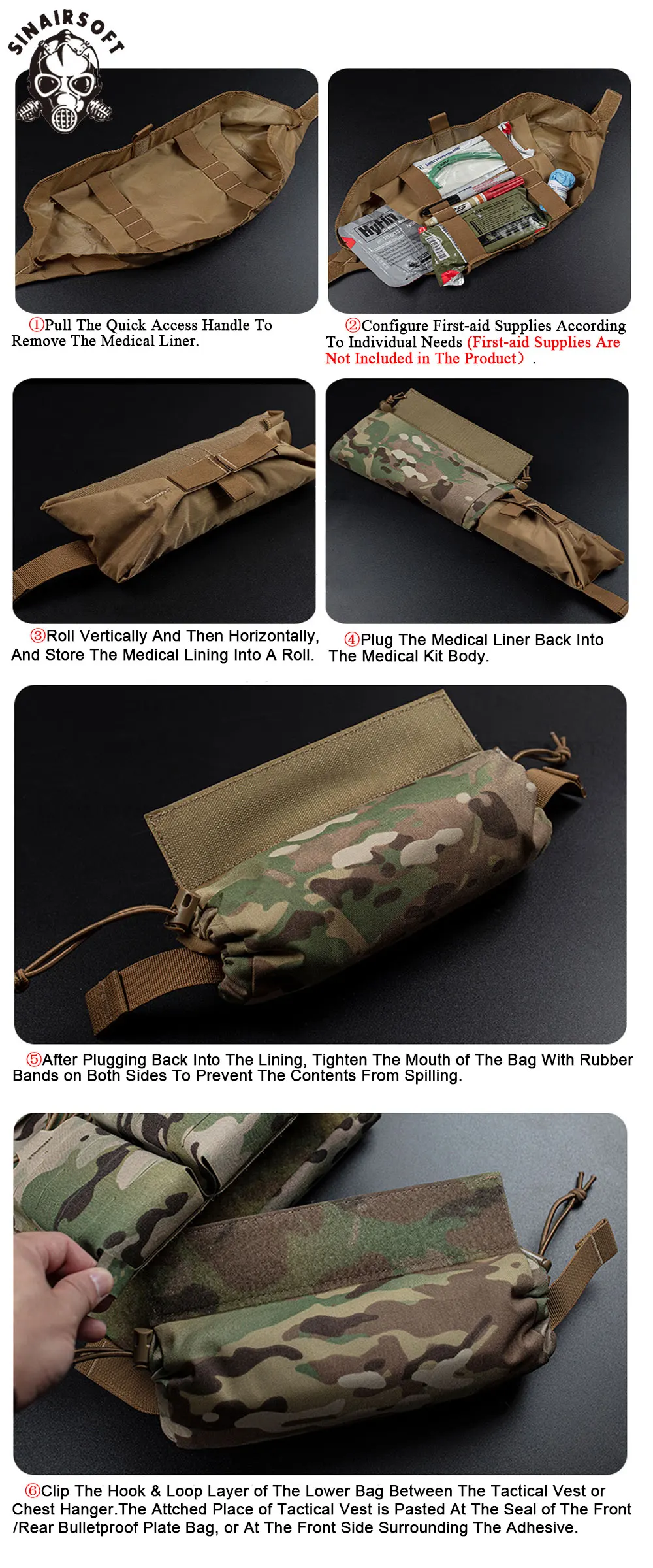 Bolsa táctica IFAK SINAIRSOFT en diferentes configuraciones
