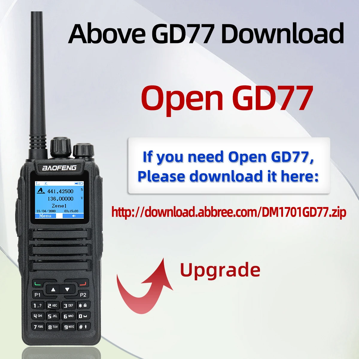 Pantalla y controles del walkie talkie