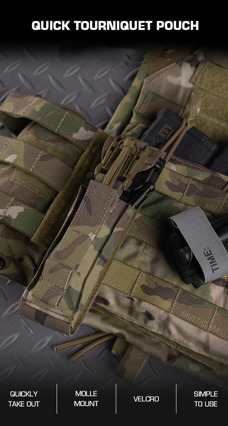Bolsa de torniquete rápido en color negro con sistema MOLLE