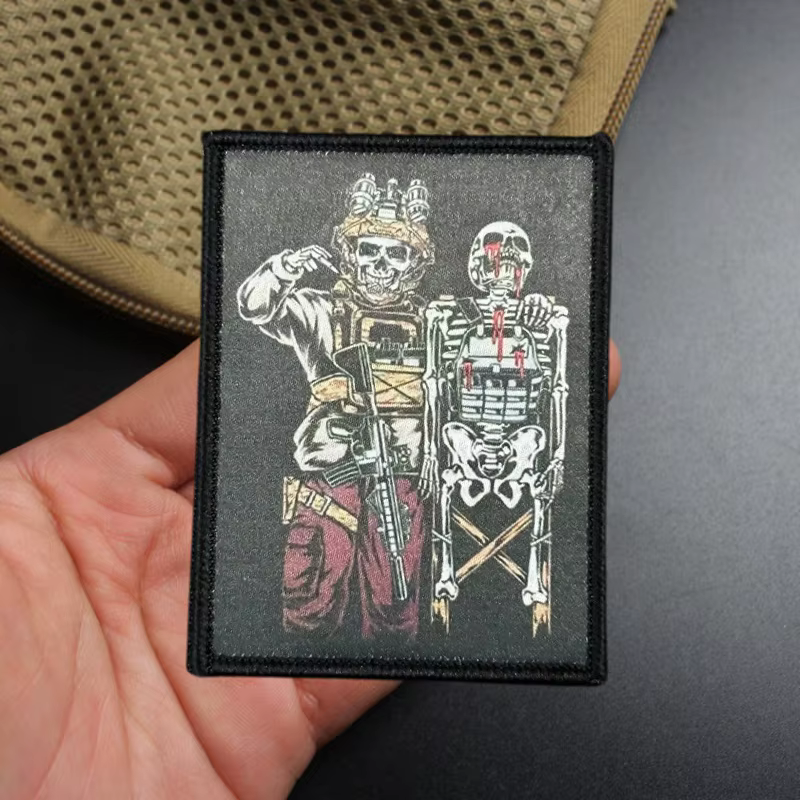 Parches tácticos de esqueletos militares con velcro para mochilas - imagen 3