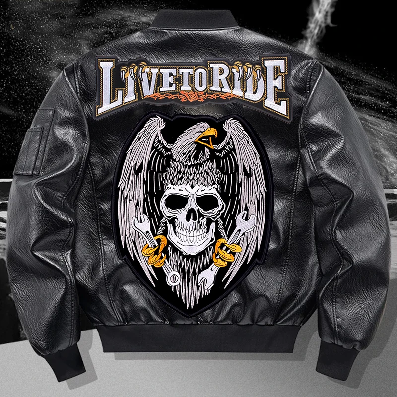 Parche bordado calavera punk para chaleco cuero y chaqueta vaquera - imagen 5