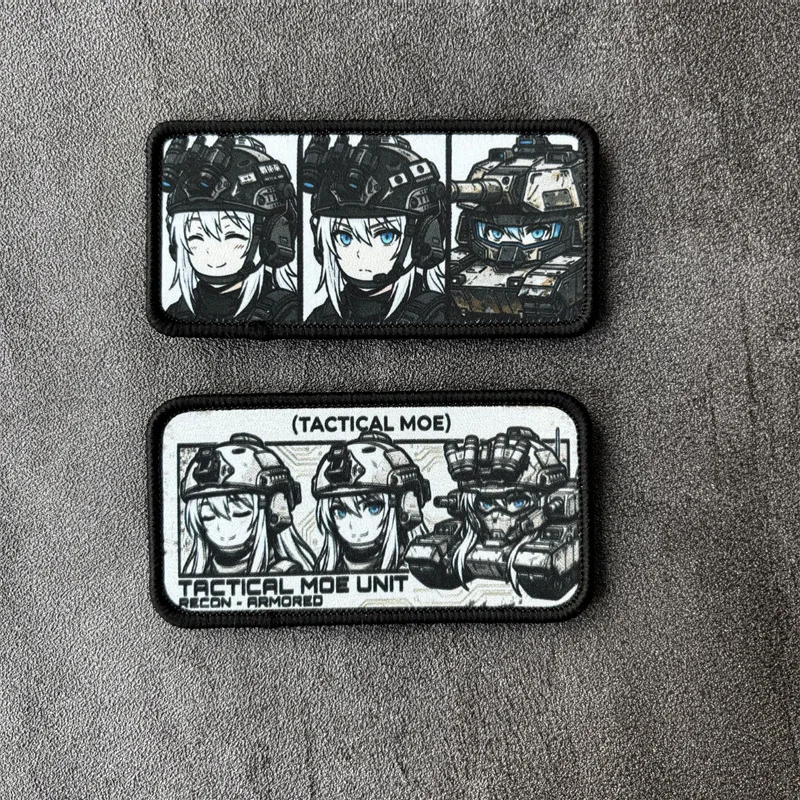 Parche táctico moral anime chica militar velcro bucle para mochila - imagen 4