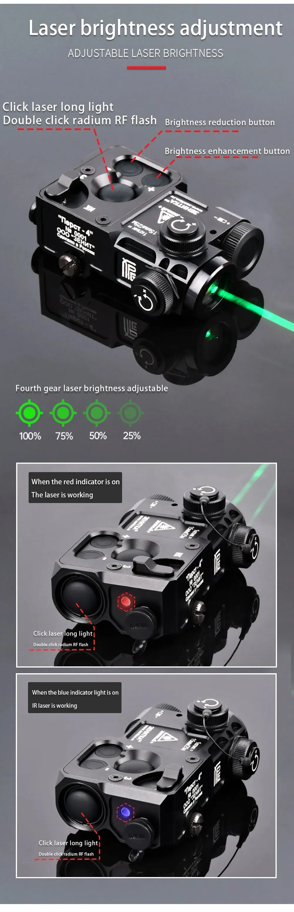 Linterna vista desde arriba con controles