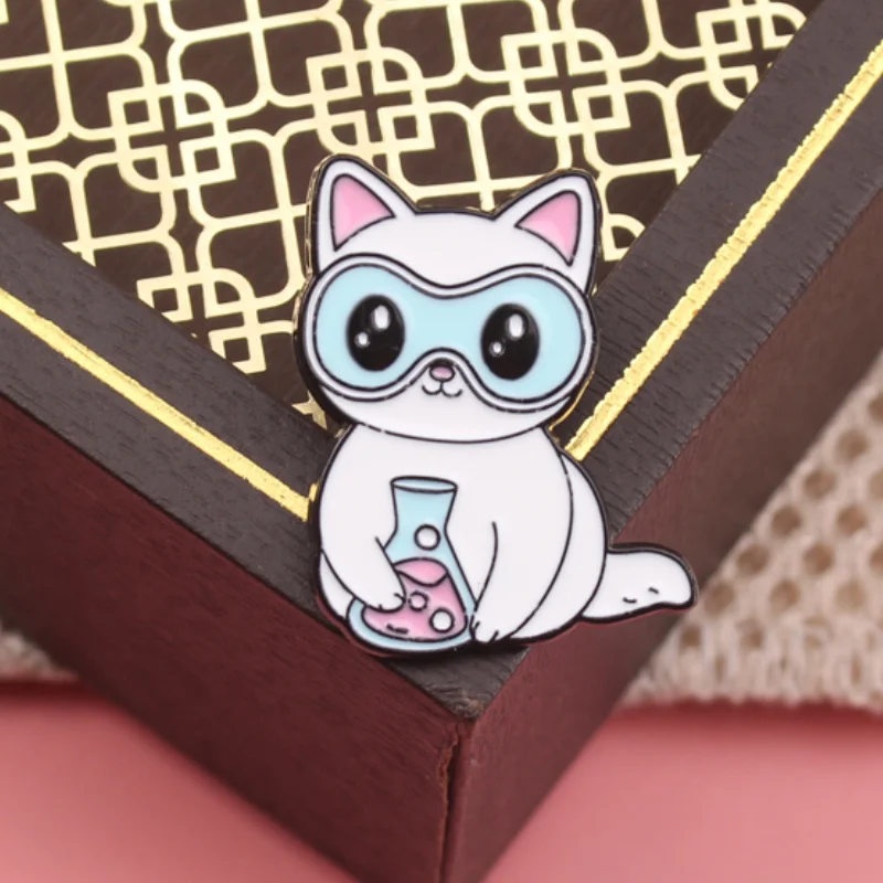 Pin metálico científico de gatos-perros, para ropa y mochila - imagen 4