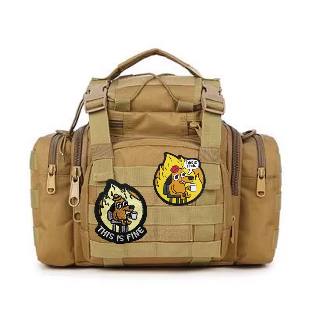 Parche táctico velcro perro meme para mochila o chaqueta - imagen 3