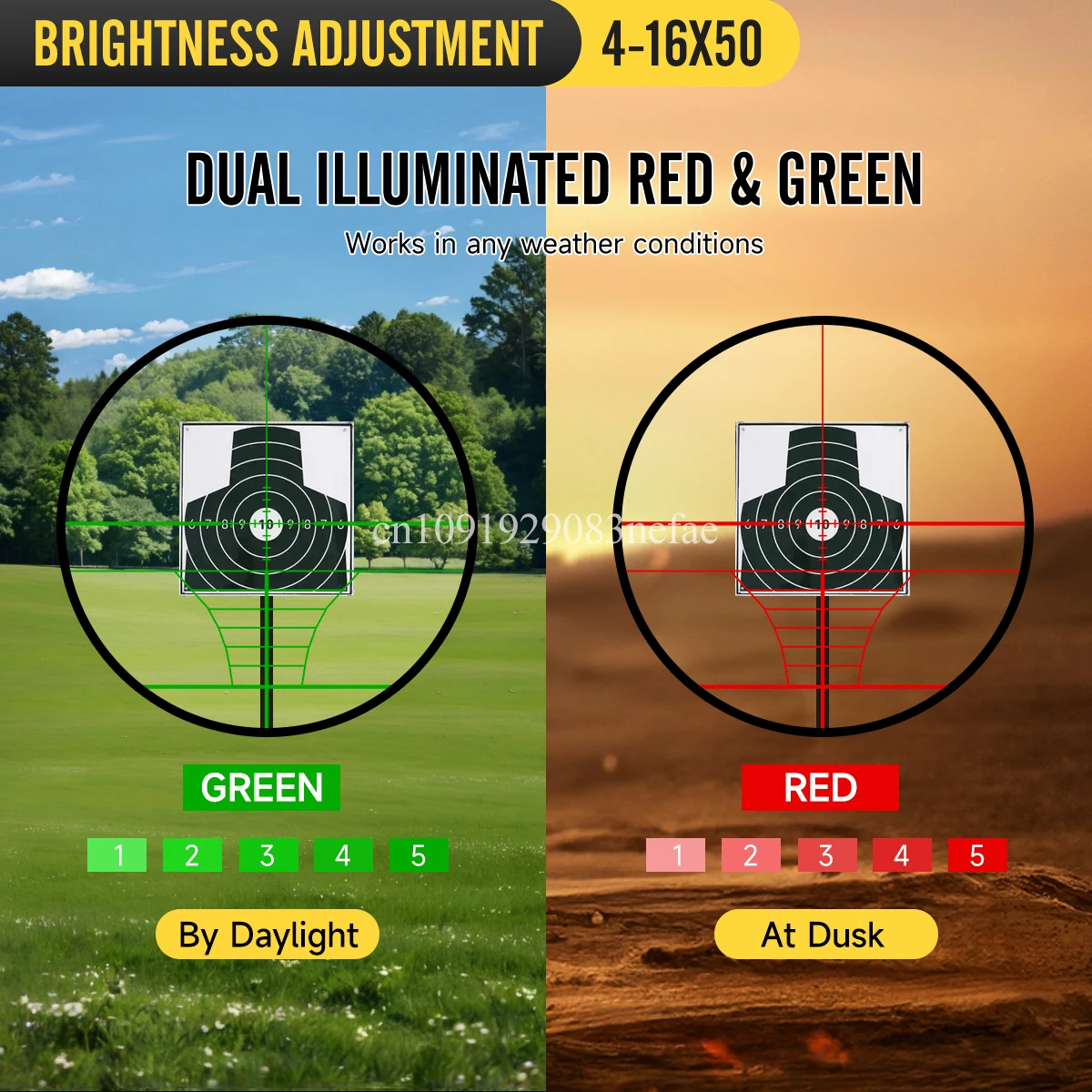 AOEG visor táctico rifle con retículas punto rojo, láser y linterna - imagen 3