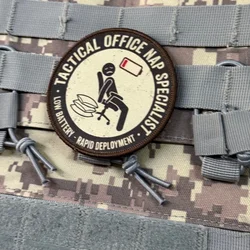 Parche táctico gancho y bucle insignia moral batería baja