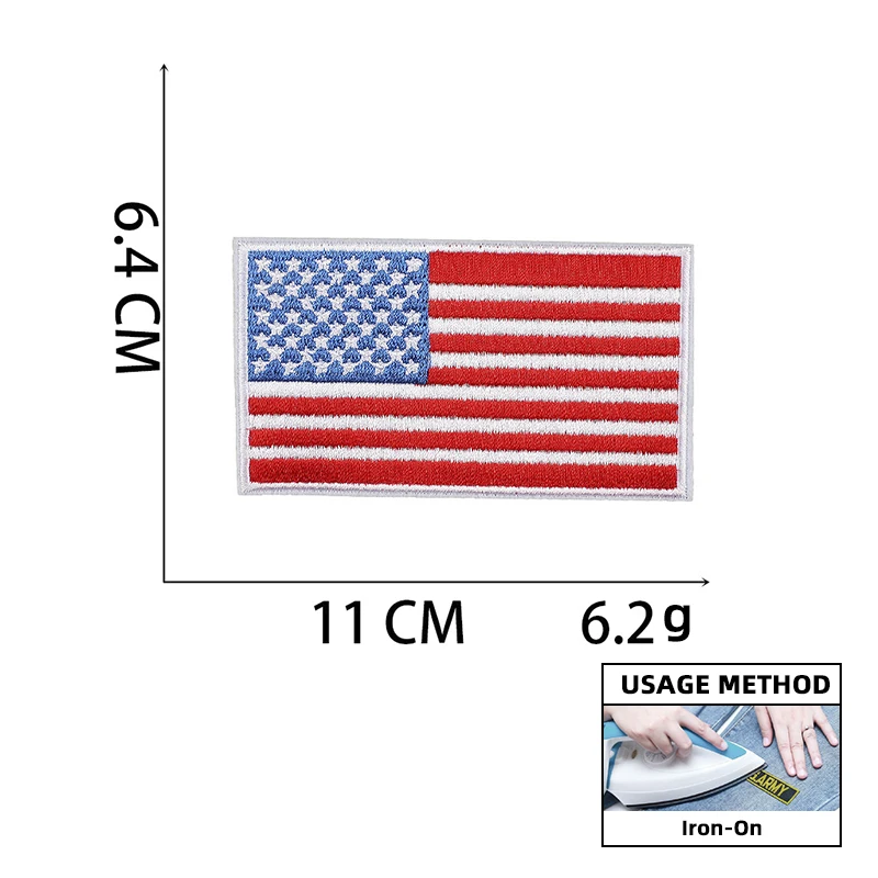 Parche táctico bordado bandera USA para coser o planchar - imagen 4