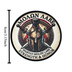 Parche táctico Spartan Molon Labe Fuerza y Honor con velcro