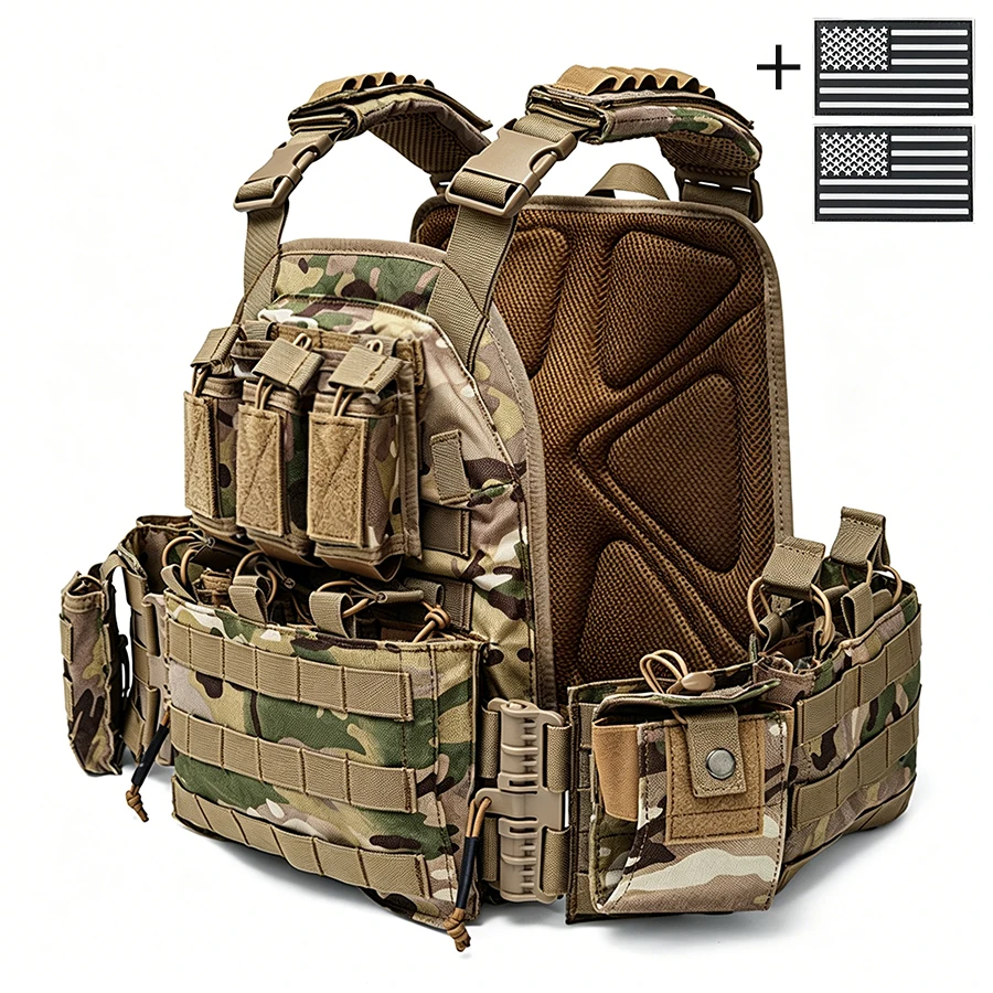 Chaleco de caza con correas MOLLE y liberación rápida ajustable - imagen 2