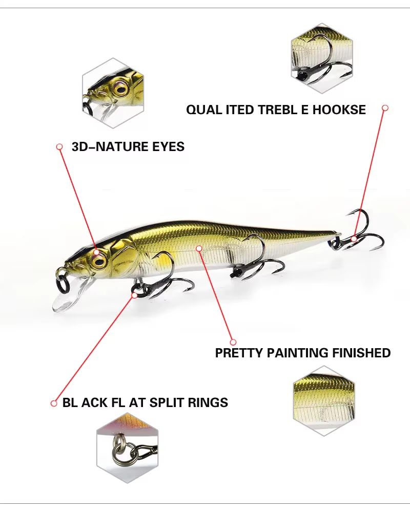 Minnow Señuelo de pesca flotante profesional cebo duro - imagen 3
