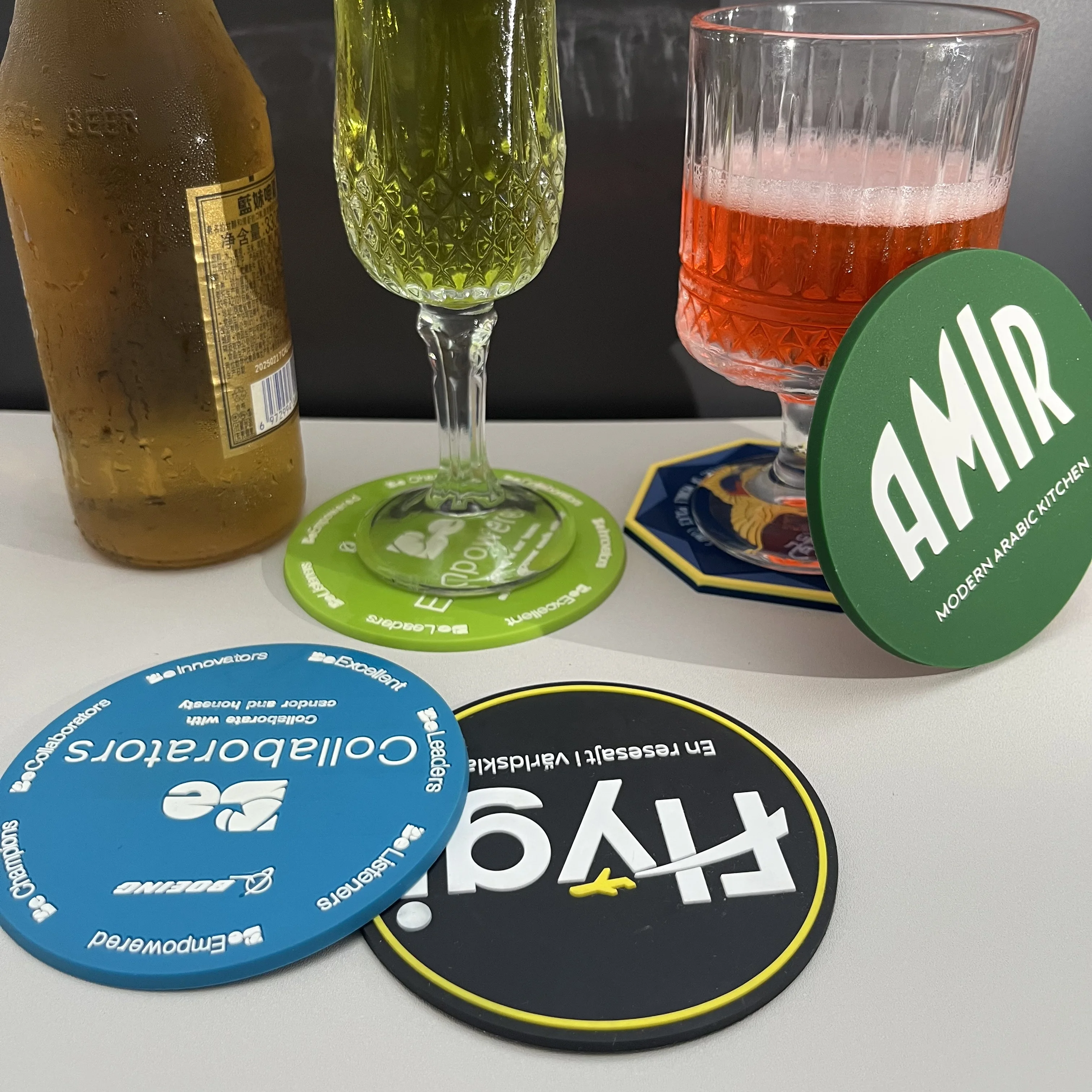 Posavasos redondo de silicona con logotipo personalizado - imagen 5