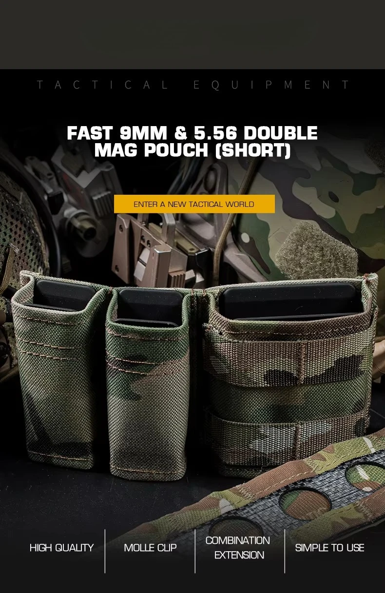 Portacargador doble corto en sistema MOLLE
