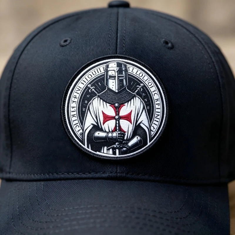 Parche táctico Cruz Templaria con velcro, insignia para mochila - imagen 3