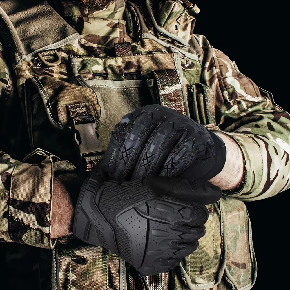 Guantes tácticos antideslizantes con pantalla táctil negro outdoor - imagen 3