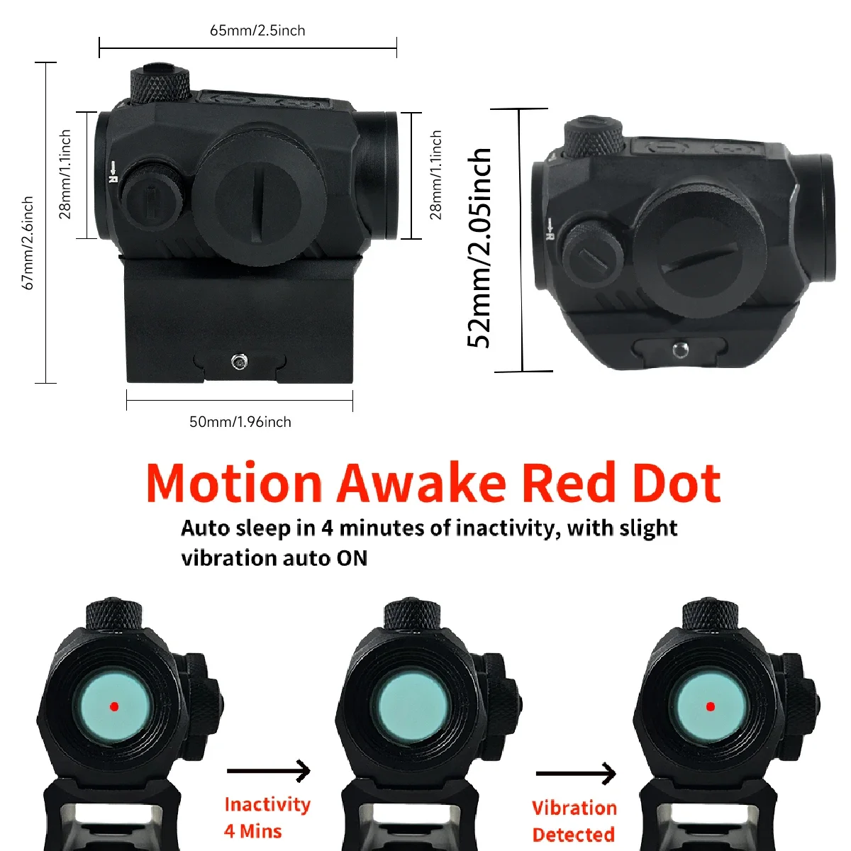 Mira red dot táctica R5 punto rojo 2 MOA 1x20mm compacta resistente - imagen 3