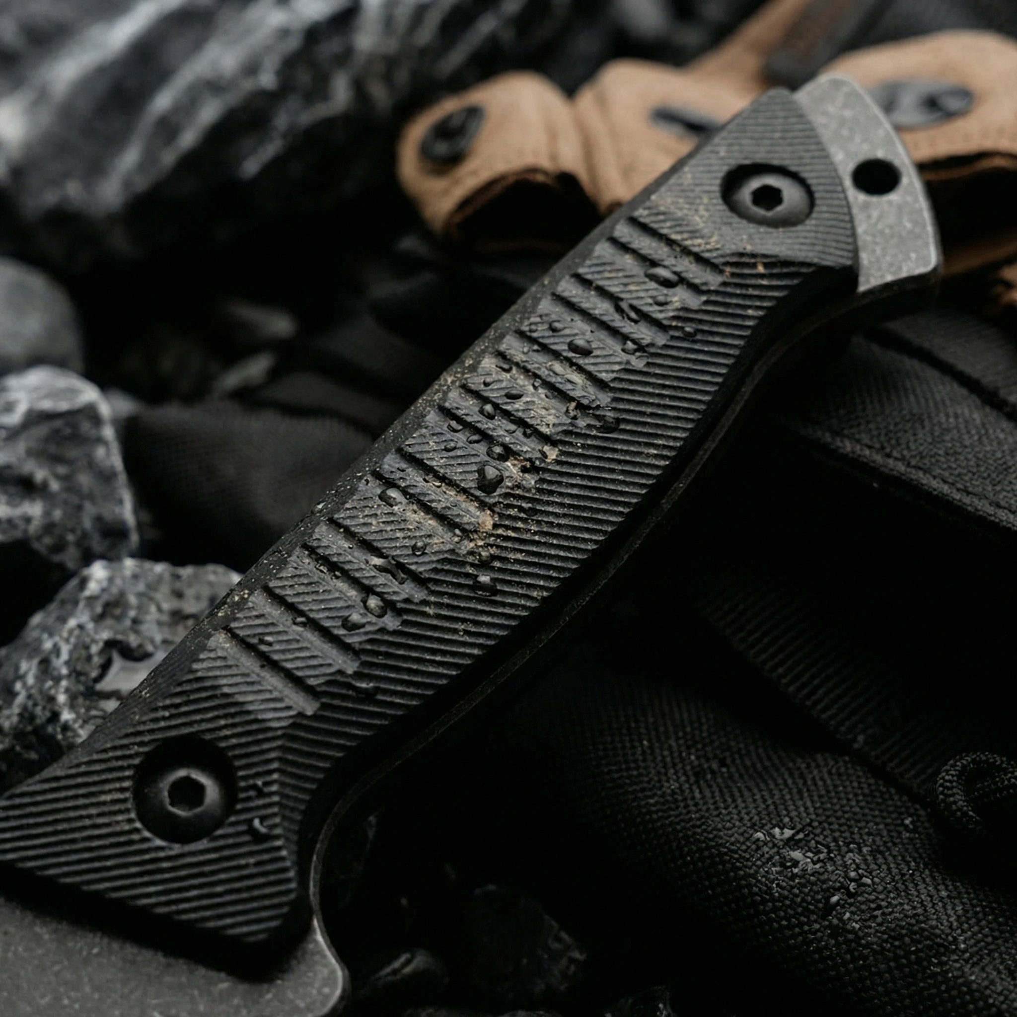 Cuchillo pequeño de acero fijo para emergencias y aire libre