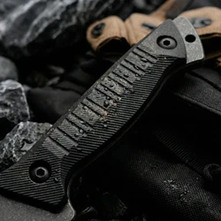 Cuchillo pequeño de acero fijo para emergencias y aire libre