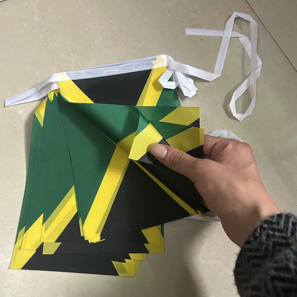 Banderines bandera Jamaica de tela para decoración festiva