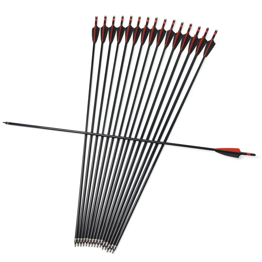 Eje de flecha carbono mixto, plumas Shield goma – caza - imagen 2