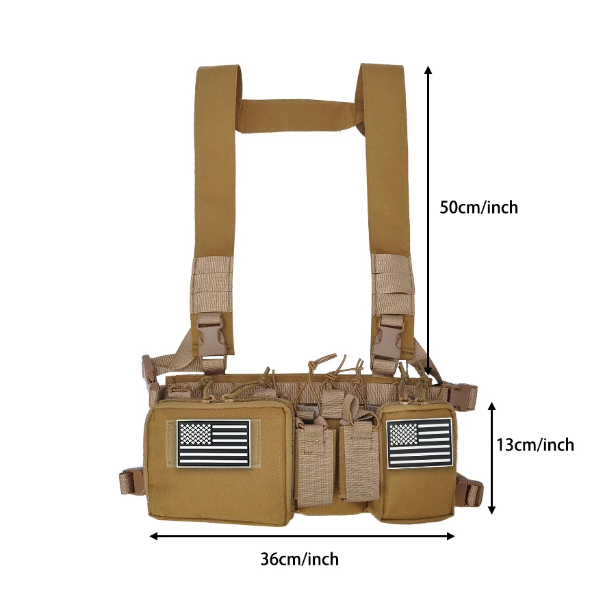 Bolso táctico de pecho MOLLE desmontable rápido para exteriores - imagen 2
