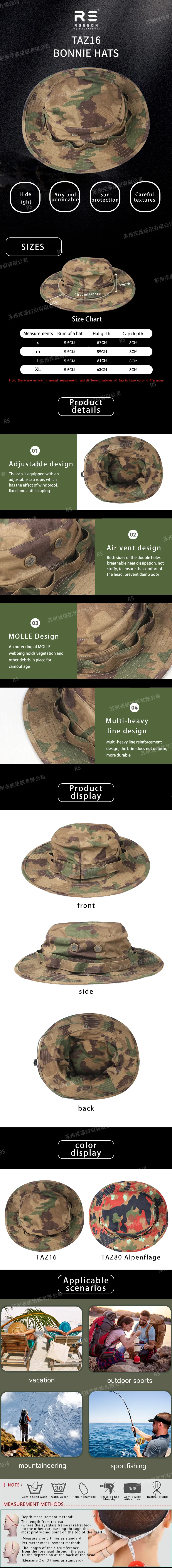 Gorra tipo bonnie camuflada Fishmen en tejido rip-stop