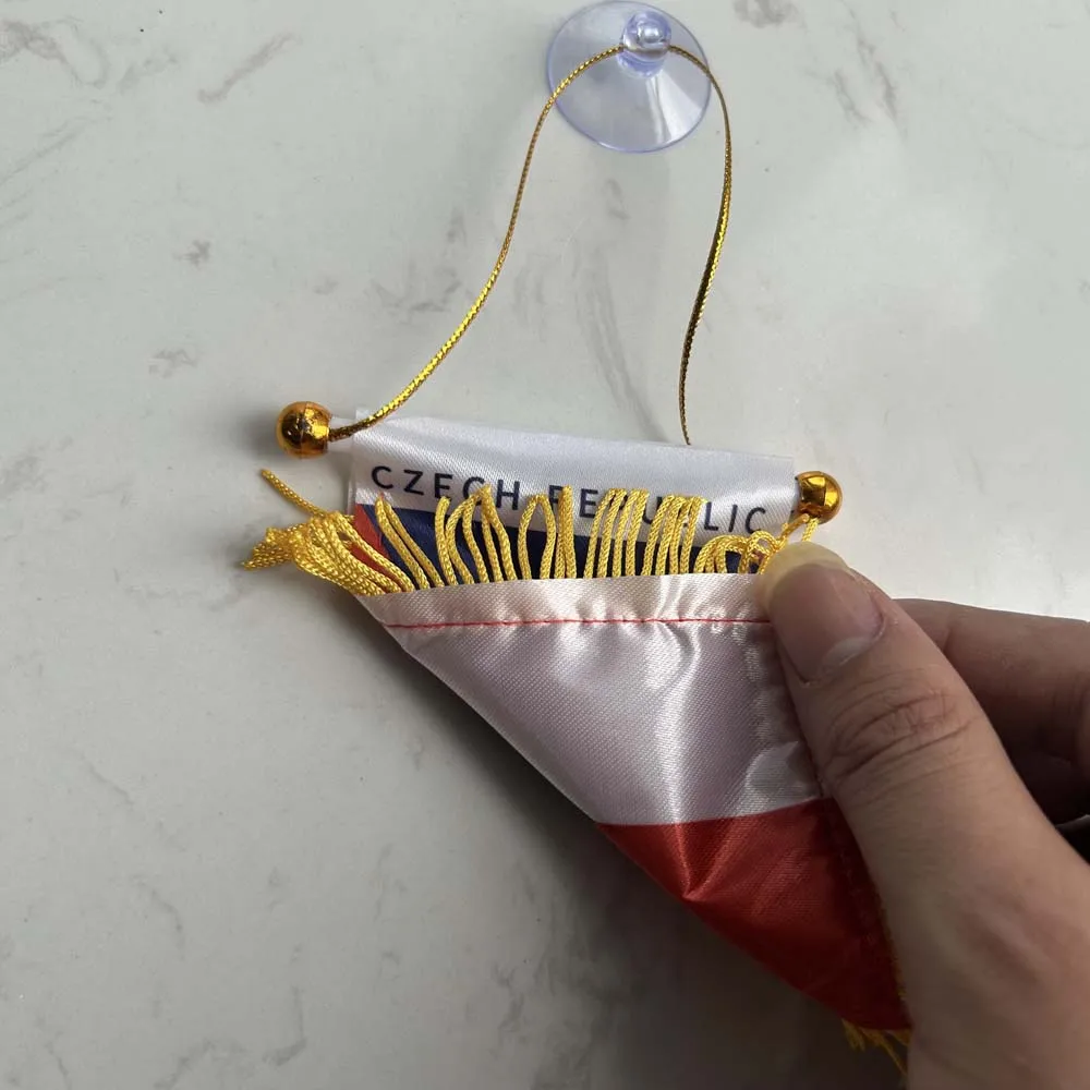 Bandera checa colgante para coche ventana, impresión doble cara - imagen 2