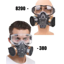 Respirador media cara con gafas protección pintura polvo pesticidas