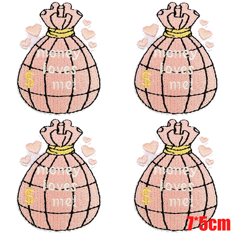 Insignia bordada temática dólar – Parche termoadhesivo para ropa - imagen 3