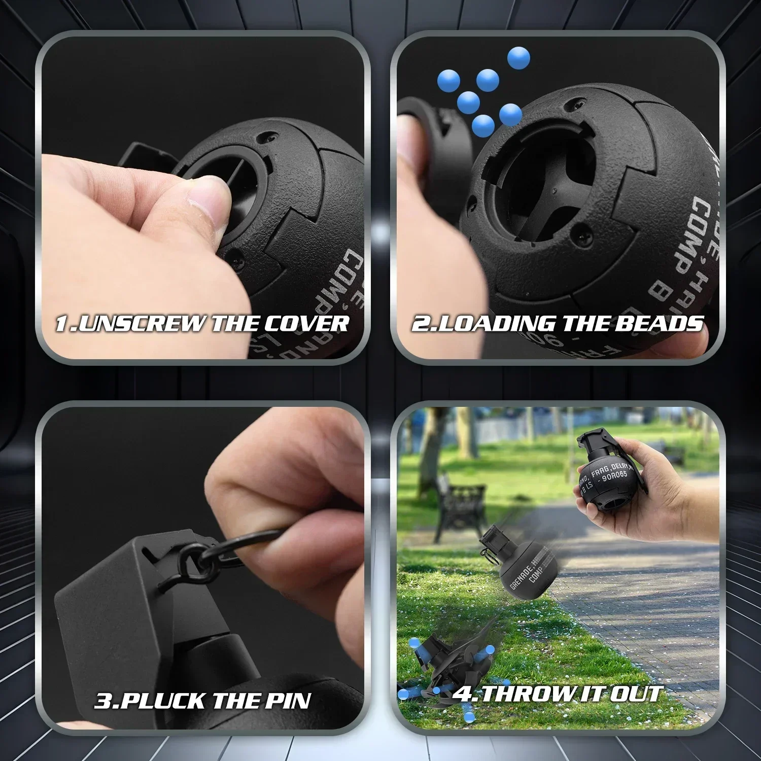 Granada de humo rebotante táctica para airsoft, robusta exterior - imagen 5