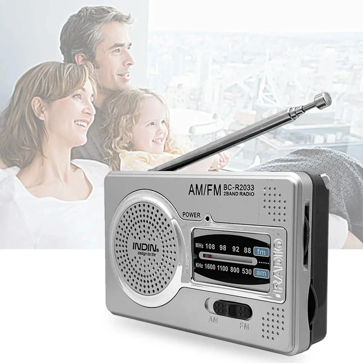 ABBREE Antena telescópica de acero inoxidable con destornillador AM/FM - imagen 5