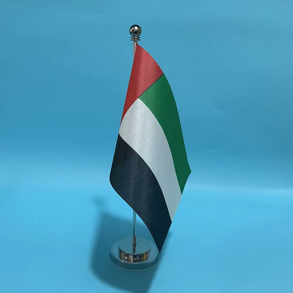 Bandera de mesa de los Emiratos Árabes Unidos en poliéster