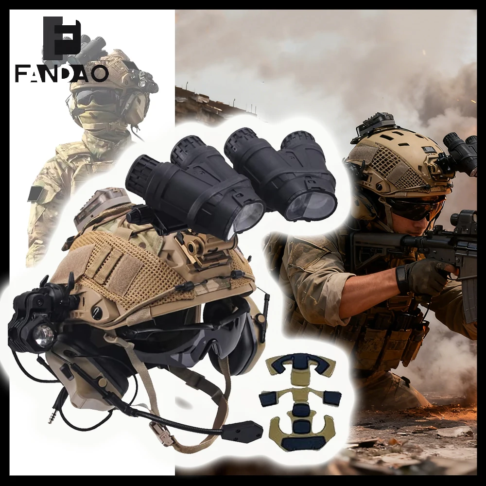 Casco táctico rápido para airsoft y paintball con linterna, gafas - imagen 4
