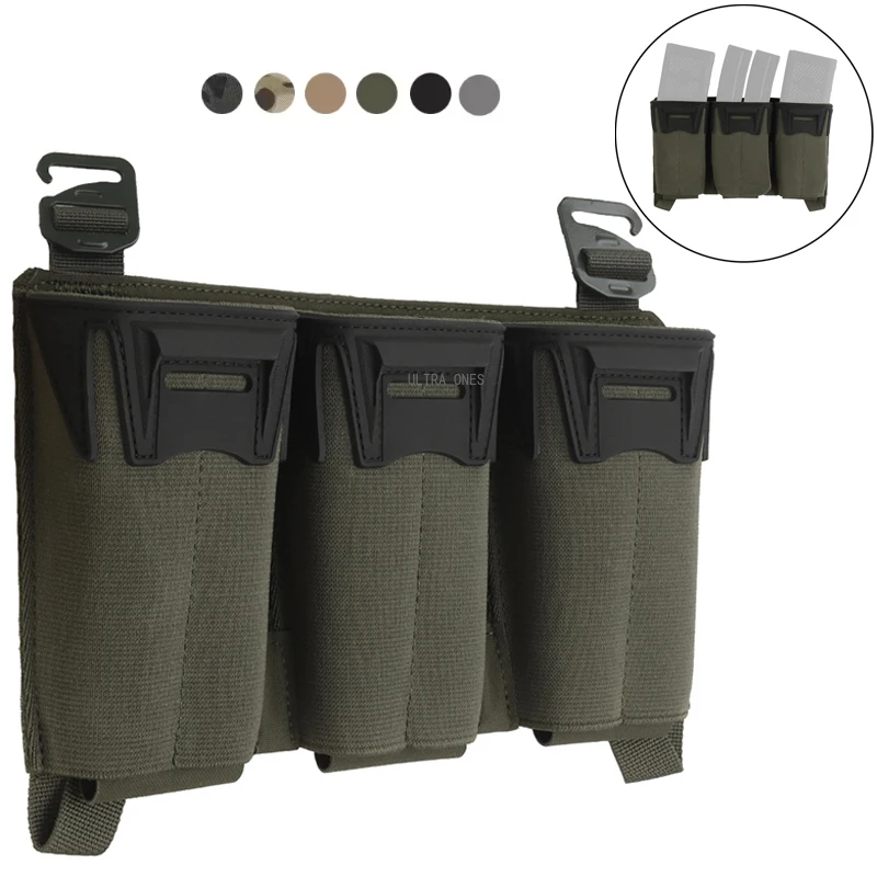 Portacargadores triple MOLLE táctico para chaleco frontal