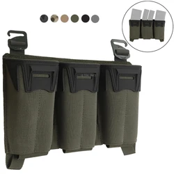 Portacargadores triple MOLLE táctico para chaleco frontal