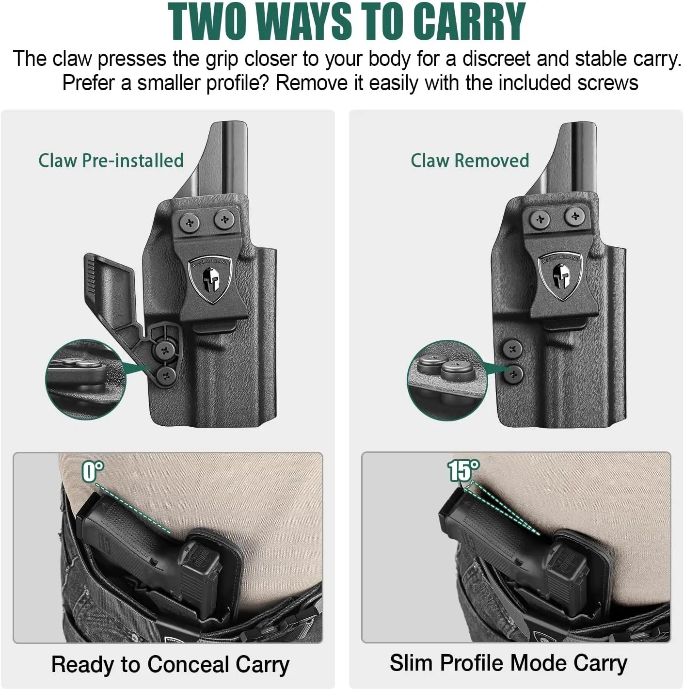Funda kydex IWB Ruger RXM ajustable para porte discreto diestro - imagen 4