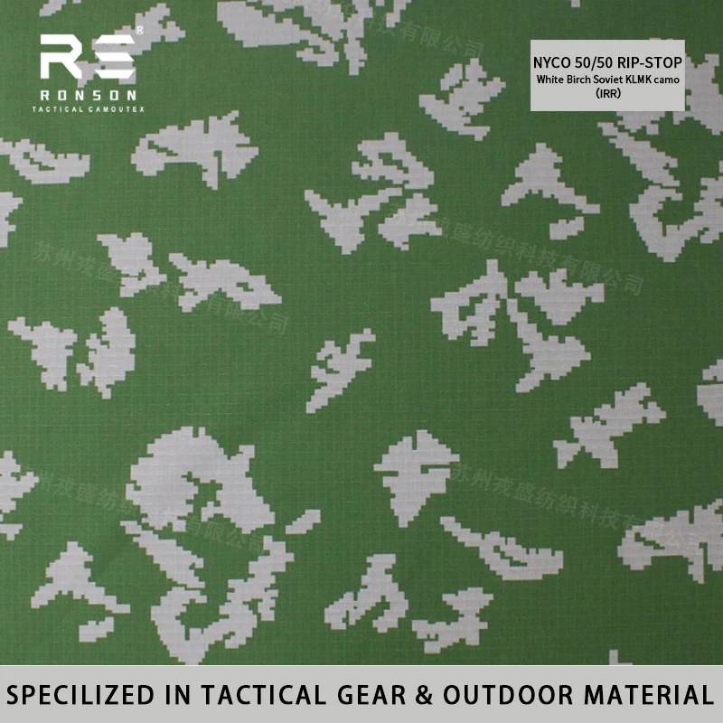 Tela camuflaje ripstop floral blanco NYCO táctica para uniformes